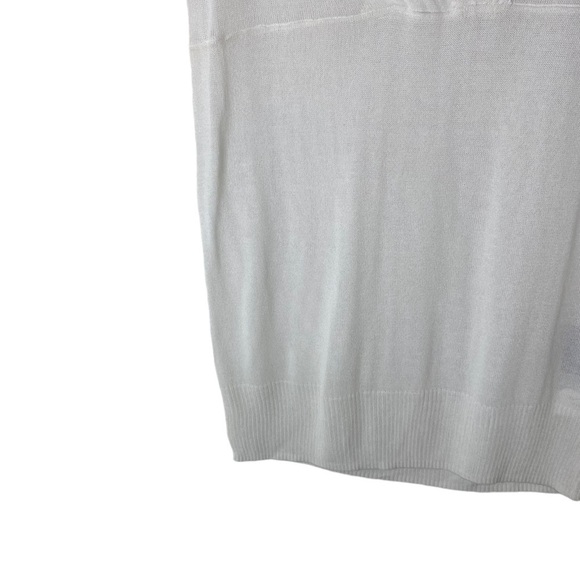 Tex by MaxAzria White Deep V-Neck Knit Sleeveless Classic Top Size S - HSH1149 - Picture 4 of 6